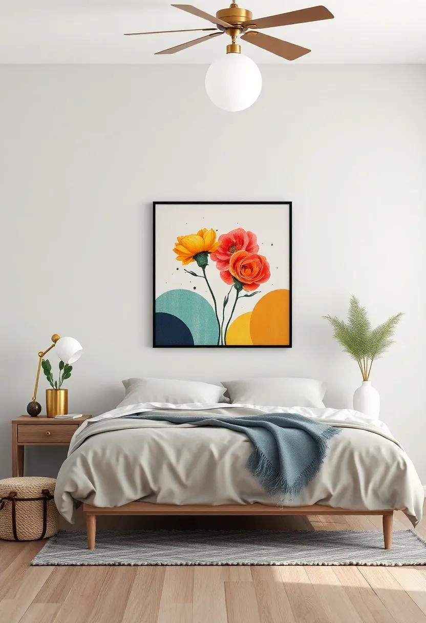 Artistic Wall Decor: Unleash your creativity by adorning your walls with art that reflects your personality, making your bedroom uniquely yours