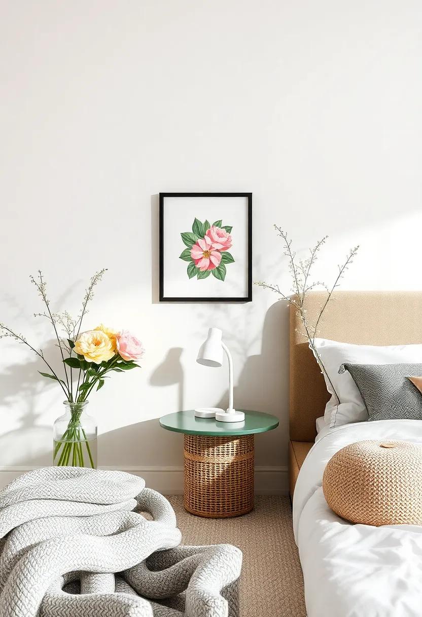 Floral Accents: Bring the outside in by incorporating fresh flowers or botanical prints for a touch of nature in your bedroom