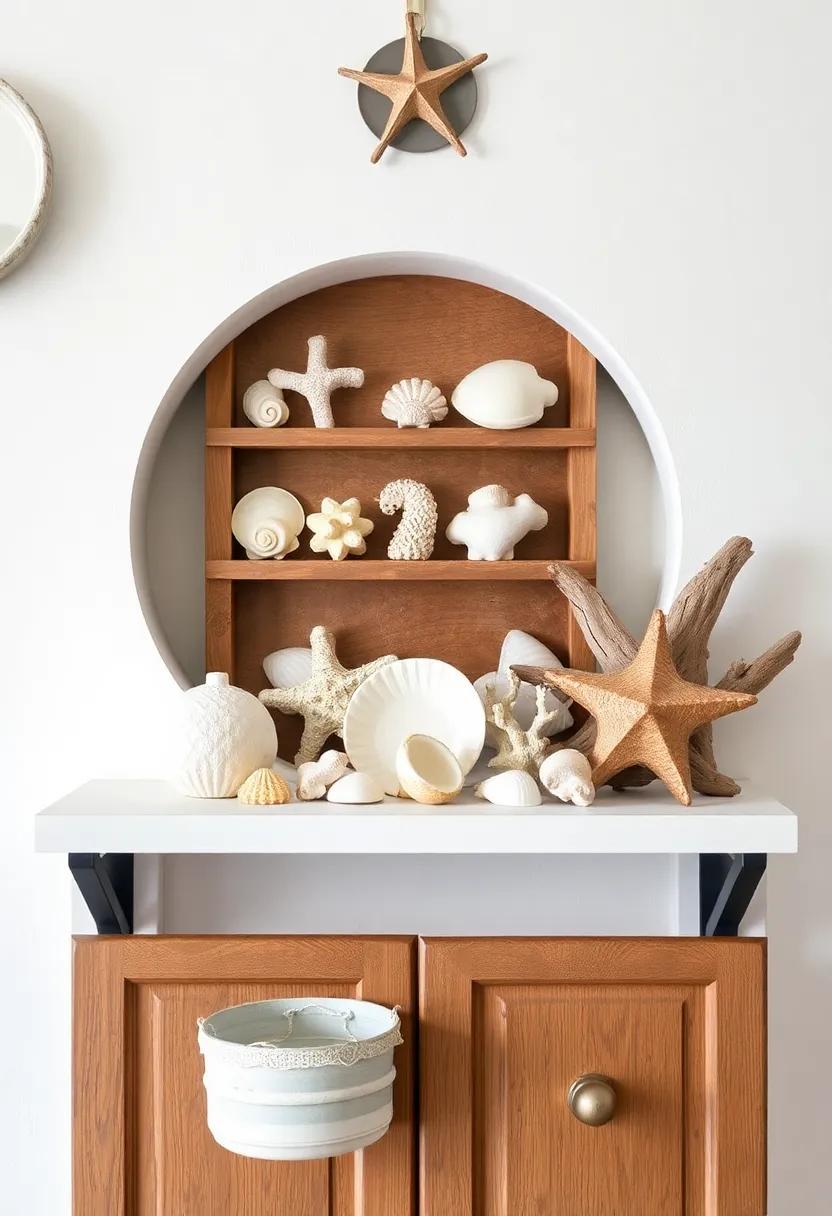 Beachcomber’s Corner: Create a display of your favorite collected seashells and ⁤driftwood on​ a shelf ⁤or tabletop for a ​personal touch from nature