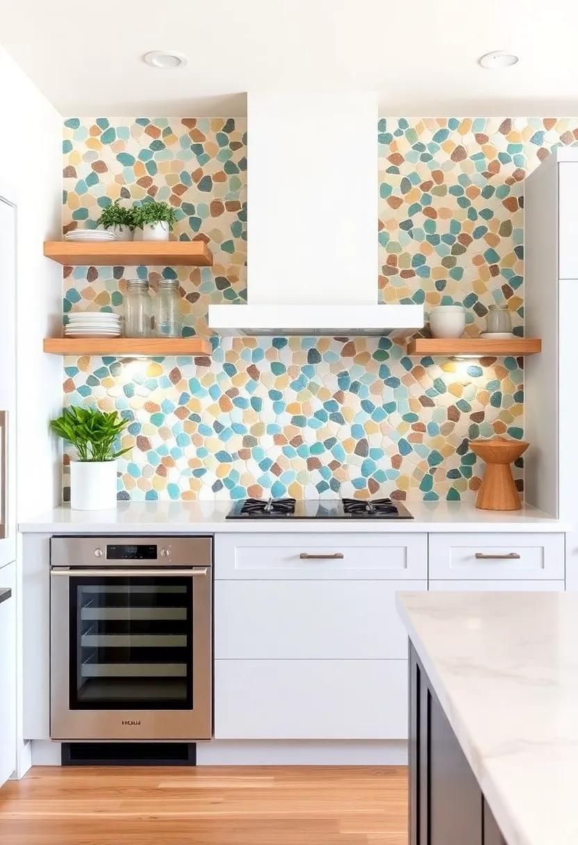 Mosaic tile Backsplash:‌ Design a colorful mosaic tile backsplash resembling beach pebbles or sea glass to add artful ⁢flair to your kitchen