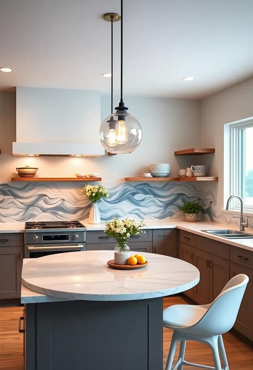 Ocean Wave Lighting: look for pendant lights or ⁤fixtures that mimic the flow ​of ⁣ocean waves, casting beautiful patterns⁢ around your kitchen