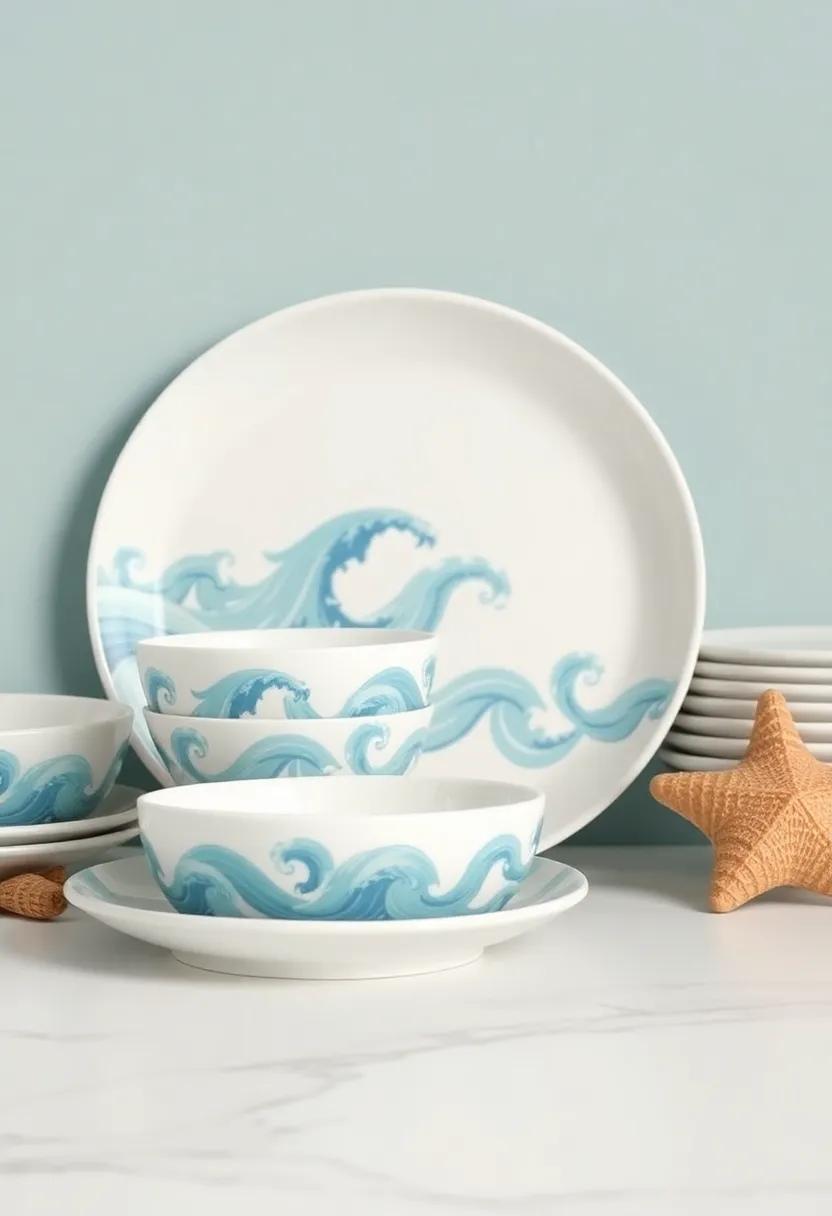 Ocean-Inspired Dishware: Serve meals on ‌dishes adorned with seashell or wave patterns to⁣ keep the ‌beach vibes flowing at every⁣ meal