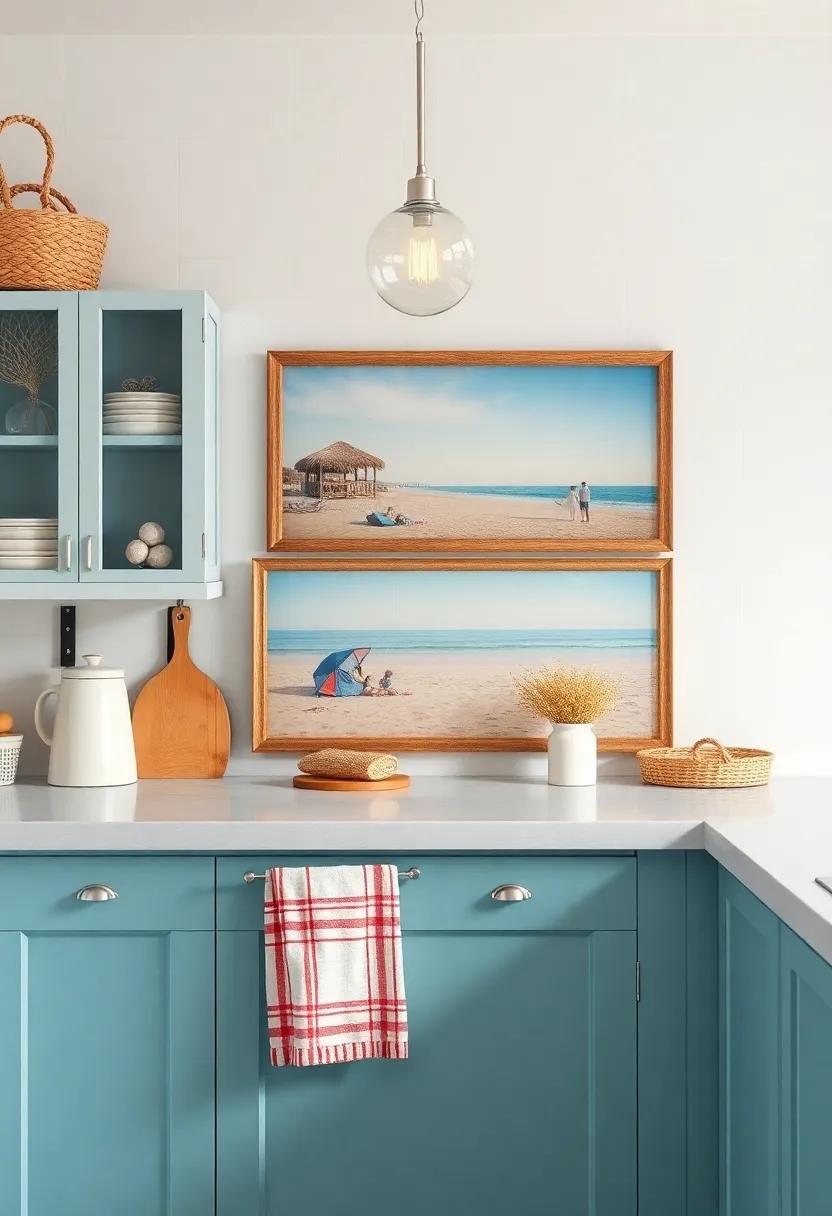 Vintage Beach Photos: Frame vintage photographs of beach scenes or seaside activities to give your kitchen⁢ a ⁤nostalgic​ coastal charm