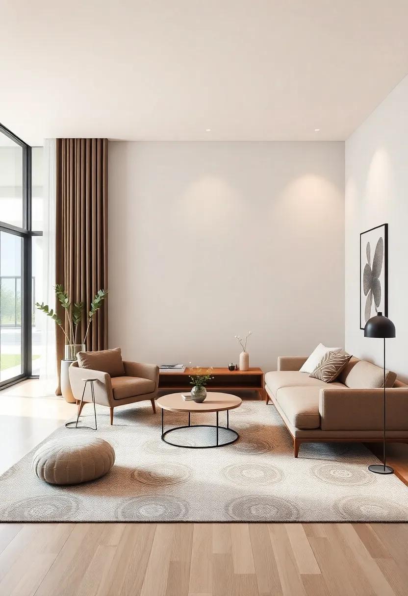 Area Rugs: Define different functional areas within‍ your living room using area rugs to‍ create a ​cozy, segmented ⁣atmosphere