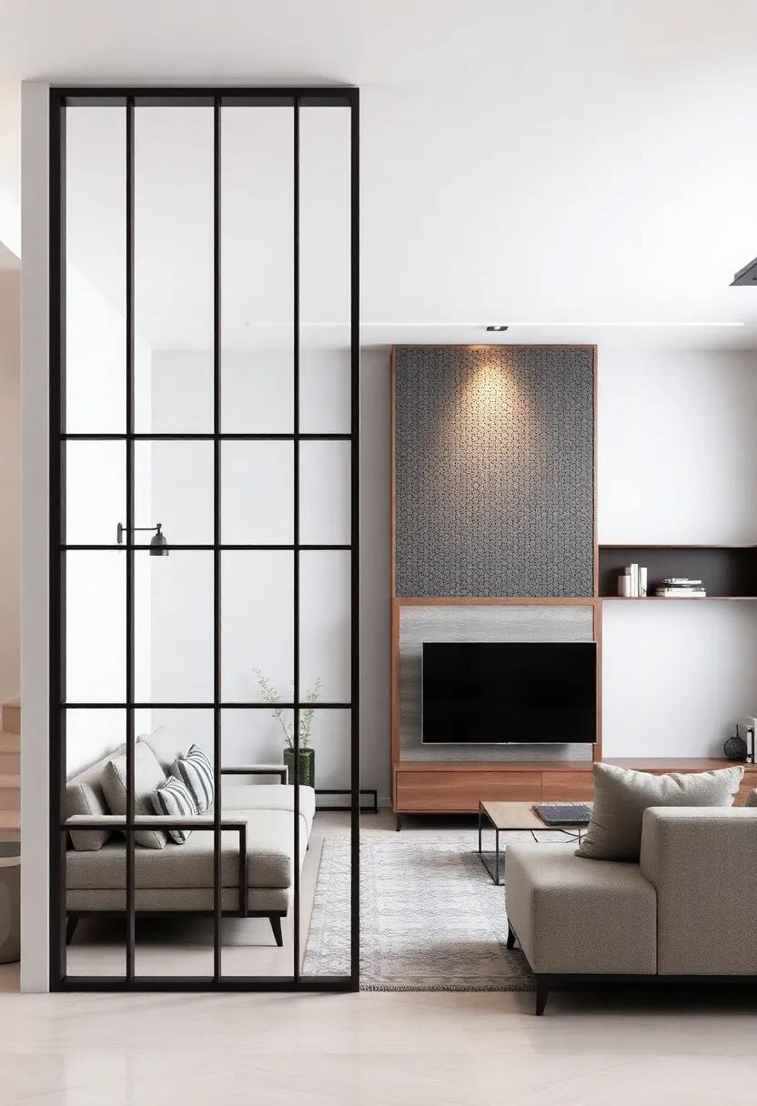Metal Grilles: Use ​decorative metal grilles to introduce an industrial touch that divides spaces while allowing air flow