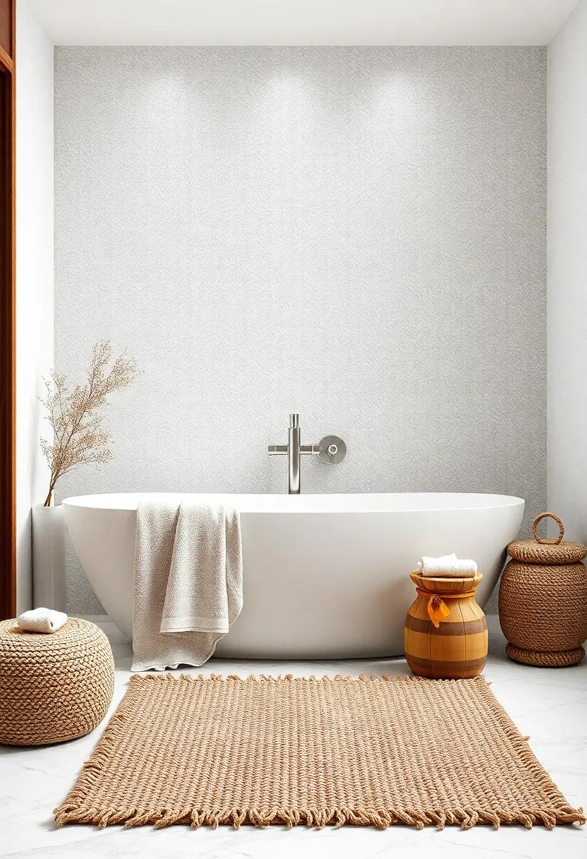 Textured fabrics: Incorporate soft, textured⁤ towels and rugs that add comfort and warmth, emphasizing the rustic aspect ​of‌ the design