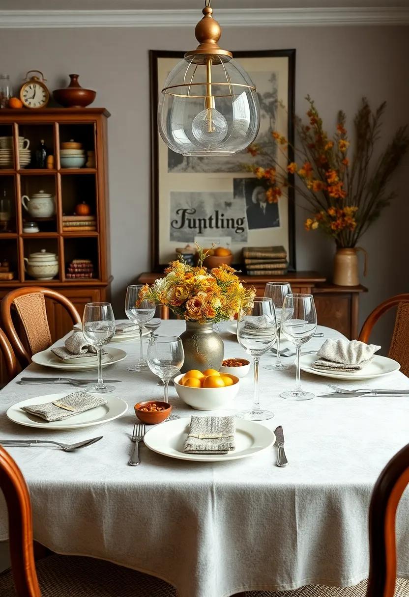 Vintage table settings: Curate a mix of vintage plates,​ cutlery, and⁤ glassware⁤ for an⁢ eclectic yet cohesive dining ⁤experience