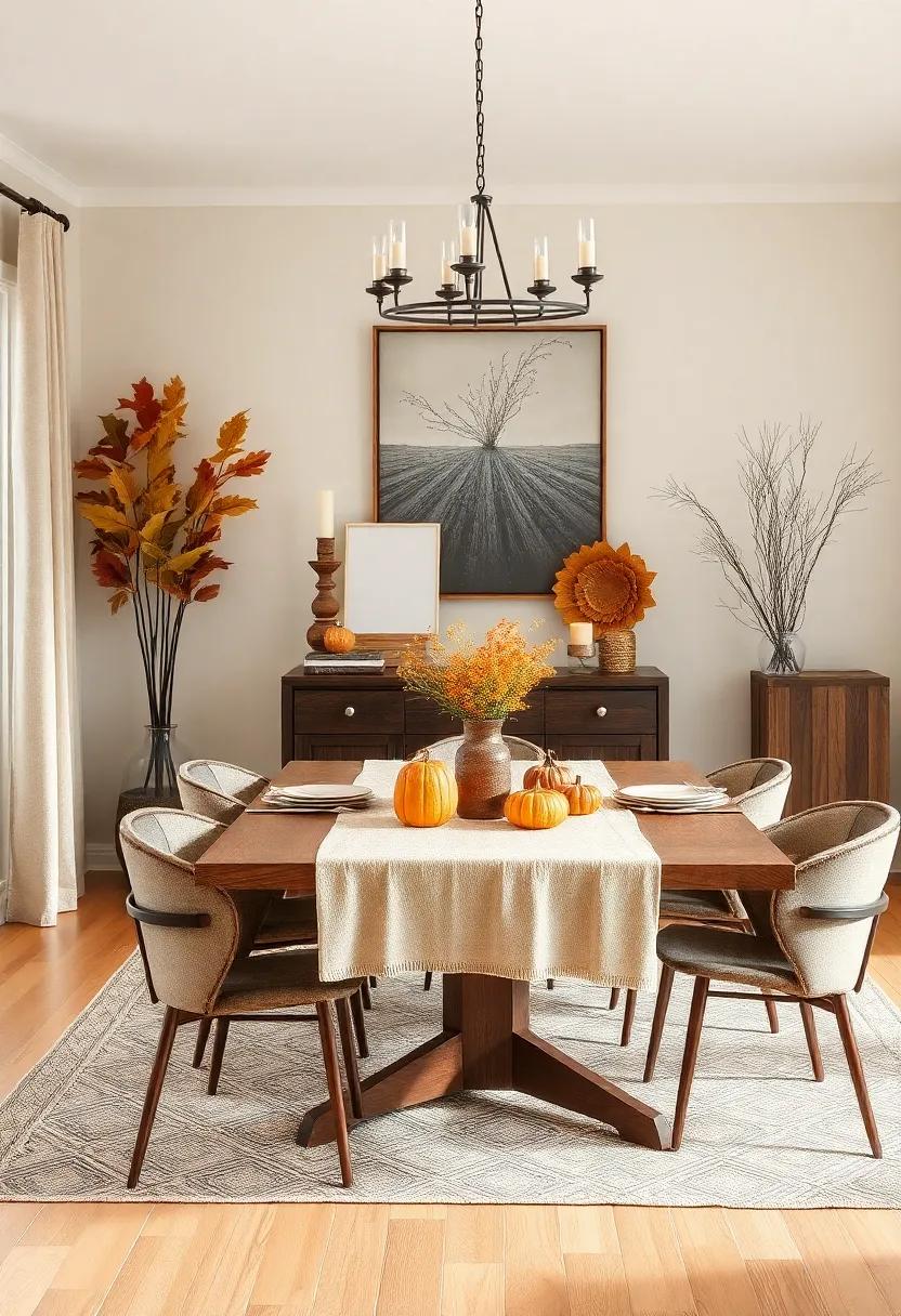 Seasonal aromas: Infuse ​your ⁣dining room‍ with cinnamon, clove,​ or apple scents to ‌complement the visual aspects⁢ of fall