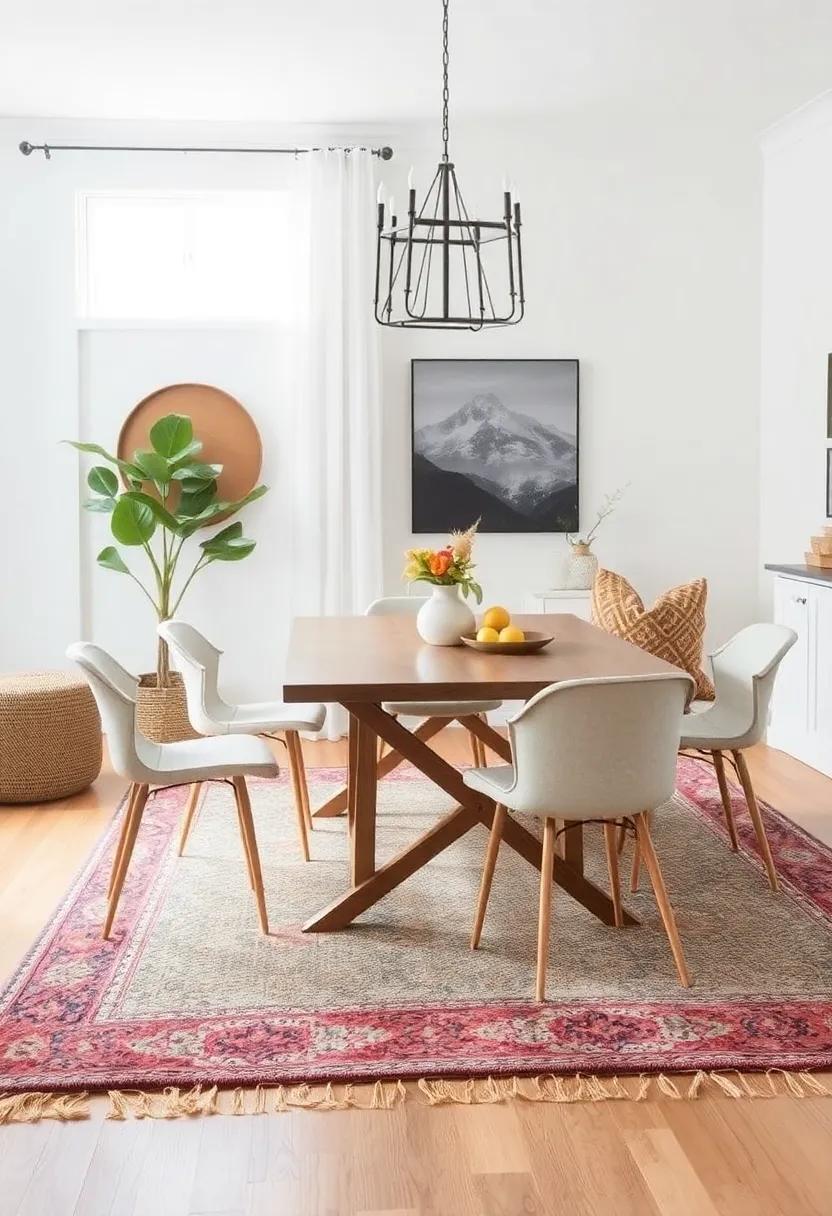 Layered‍ rugs: Use ⁣multiple rugs to define the dining ⁢space, adding texture and warmth beneath your feet
