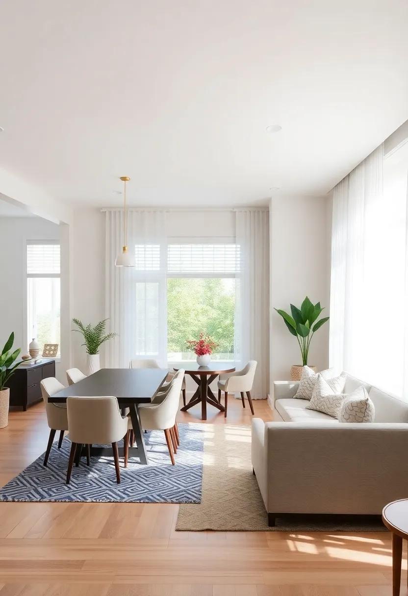 Optimize Natural Light: Use sheer curtains or blinds to ‌let in as ⁤much natural​ light as possible, brightening ⁣both areas and enhancing the feeling of openness