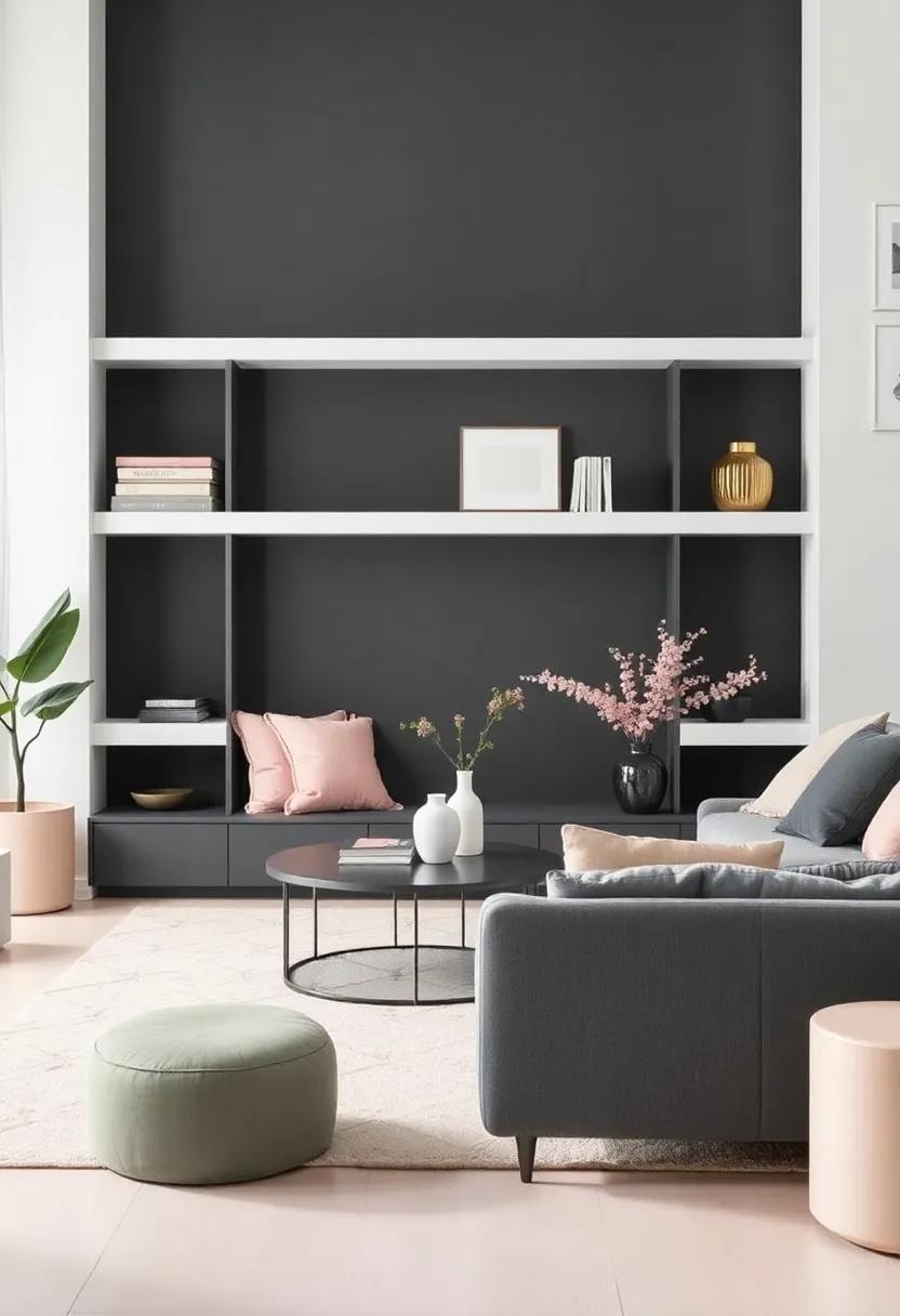 minimalist muse: Opt ‌for soft whites ​paired with deep charcoals ​and​ pops of soft blush for a modern aesthetic⁢ that’s both⁣ chic and inviting