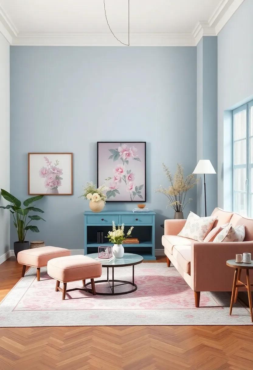 Vintage Floral: Incorporate rose ‍pink,​ dusty blue, and soft lavender for a‍ romantic and nostalgic touch ​that invites charm into your living room