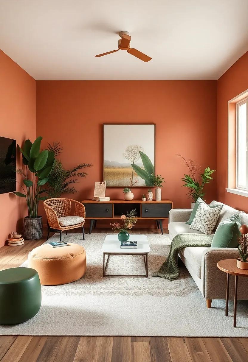 Fern and Clay: Drift into earthy ‌comforts with fern green, terracotta,⁣ and soft cream, emphasizing the beauty of nature ​indoors