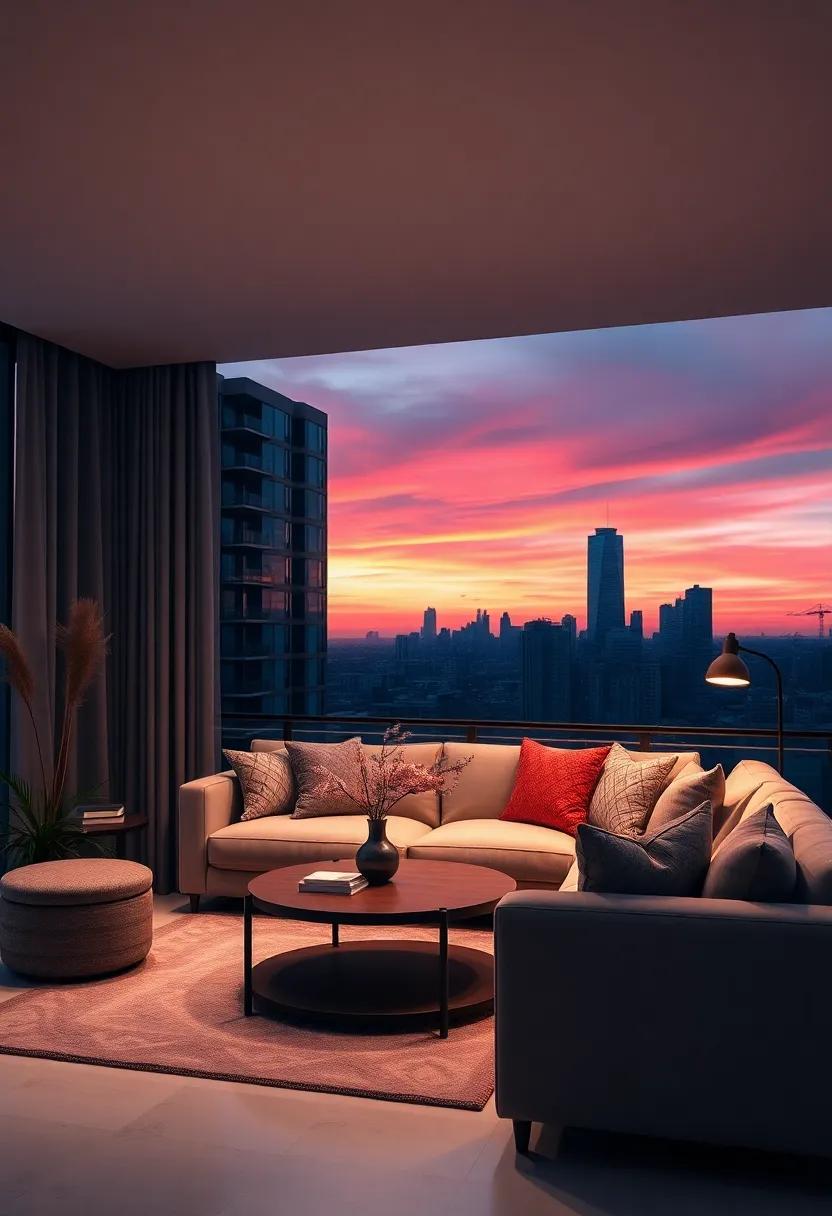 Urban Sunset: Capture the beauty of twilight with smoky lavender, fiery coral, and dusky teal,‍ perfect ‌for an artistic and ​modern living area