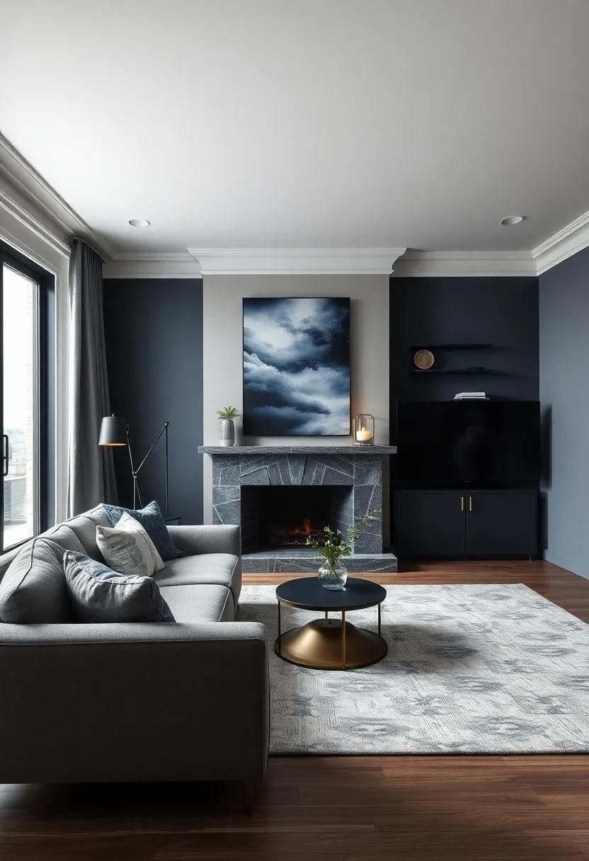 stormy Skies: ‍Channel dramatic elegance with dark slate ⁢gray, stormy blue, and flashes of silver, creating a moody yet inviting living environment