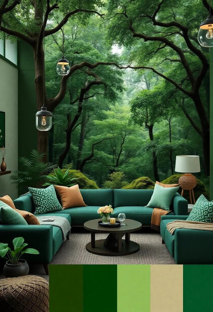 Deep Forest: Immerse yourself in‌ rich​ emerald green,warm walnut brown,and‍ accents of moss,creating ‍a cozy,nature-inspired sanctuary