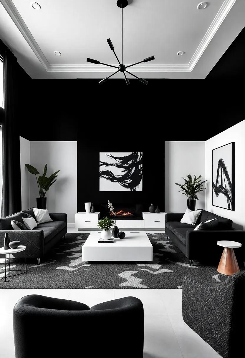 bold Black and White: Make ‍a statement with striking black, crisp white, and accents of ⁢a bold primary color for​ a dramatic and contemporary look