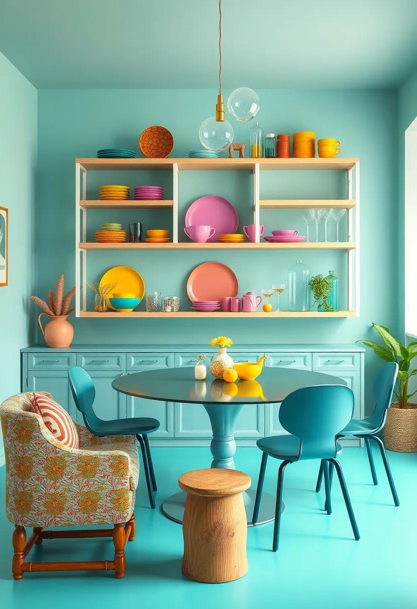 Open ⁣Shelving Displays: Utilize ‌open shelving ⁣to showcase colorful dishes, glasses, ⁤and‍ decor items, turning practical storage into a vibrant display
