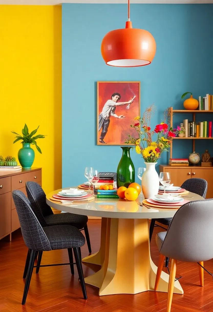 Creative Centerpieces: ​Use‍ unexpected items like ⁢stacked ⁤colorful books, vibrant fruit displays, or sculptural vases to create eye-catching centerpieces