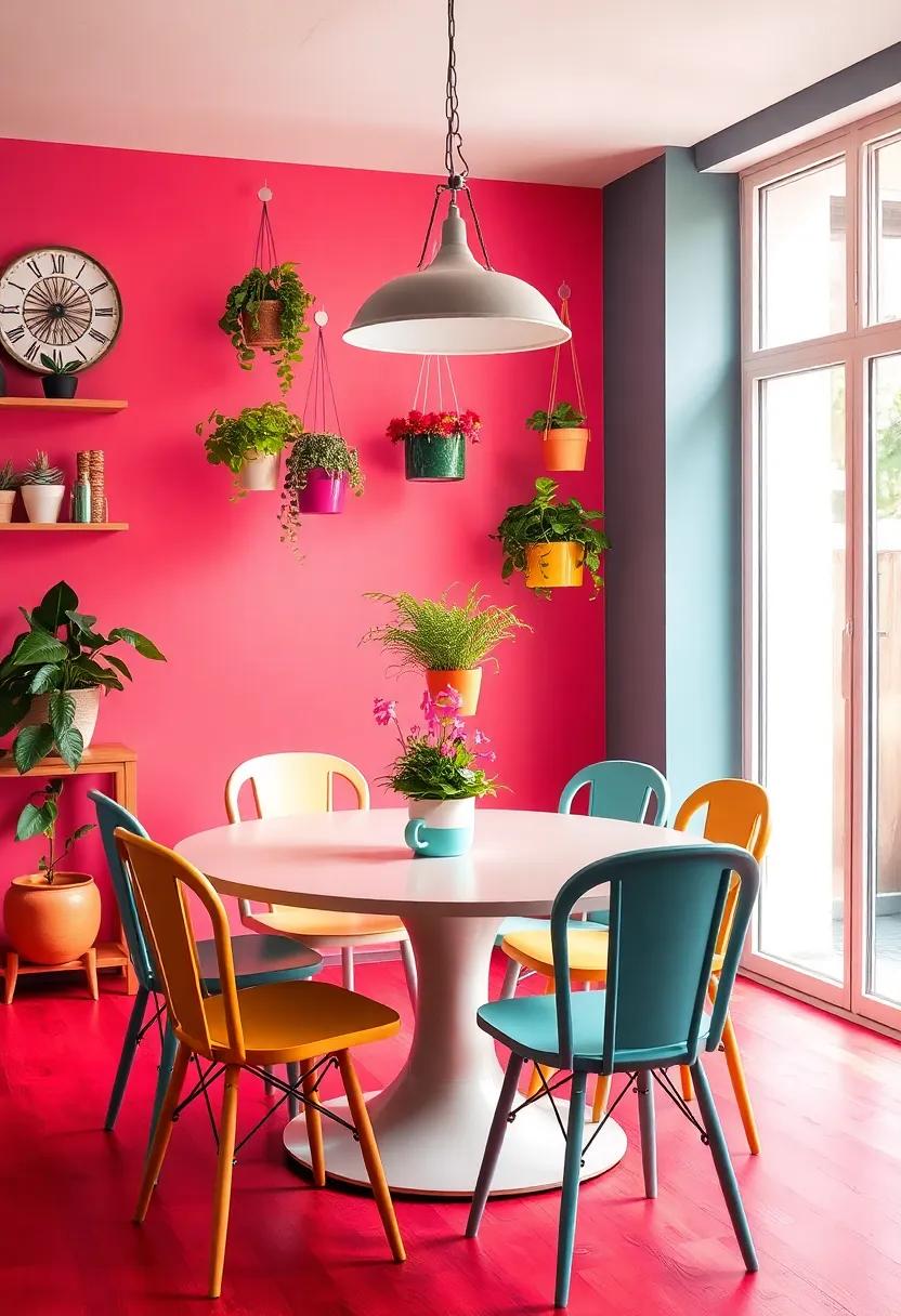Creative Plant Displays: Hang colorful pots ​of ⁤herbs or flowers in interesting ⁣arrangements, infusing life ‍and vitality into your ⁣dining space