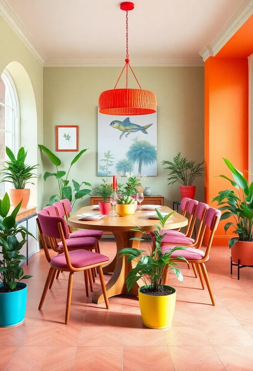 Indoor Plants: Brighten⁣ the ‍space with lush greenery in colorful ⁣planters, bringing a ‌touch of nature indoors that complements your ⁤vibrant decor