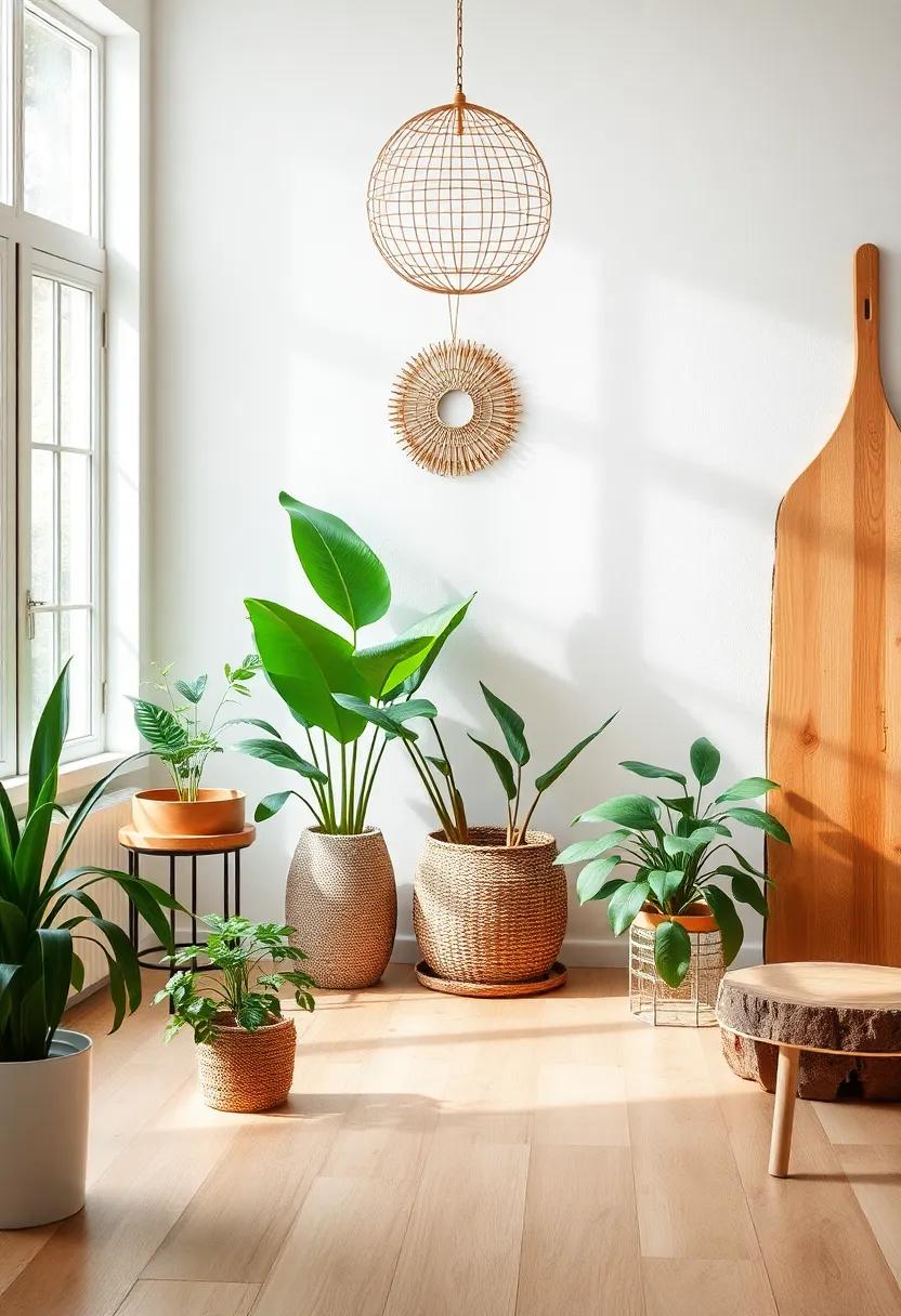 natural Elements: Incorporating Earthy⁢ Touches ⁤with Plants ‍and Wood