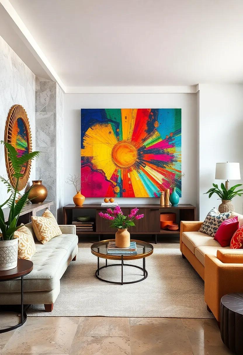 Utilize Mirrors: ‌Incorporate‌ colorful mirrored ⁢art⁢ that reflects light and enhances the vibrancy⁤ of​ the room