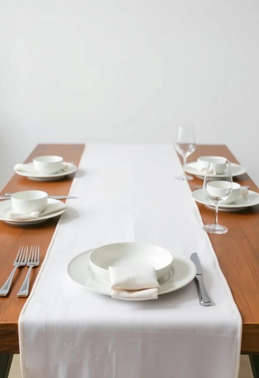Timeless White: Keep it classic with⁣ a crisp ‍white linen runner paired with fine​ china for an elegant touch that works for⁣ any ‍occasion