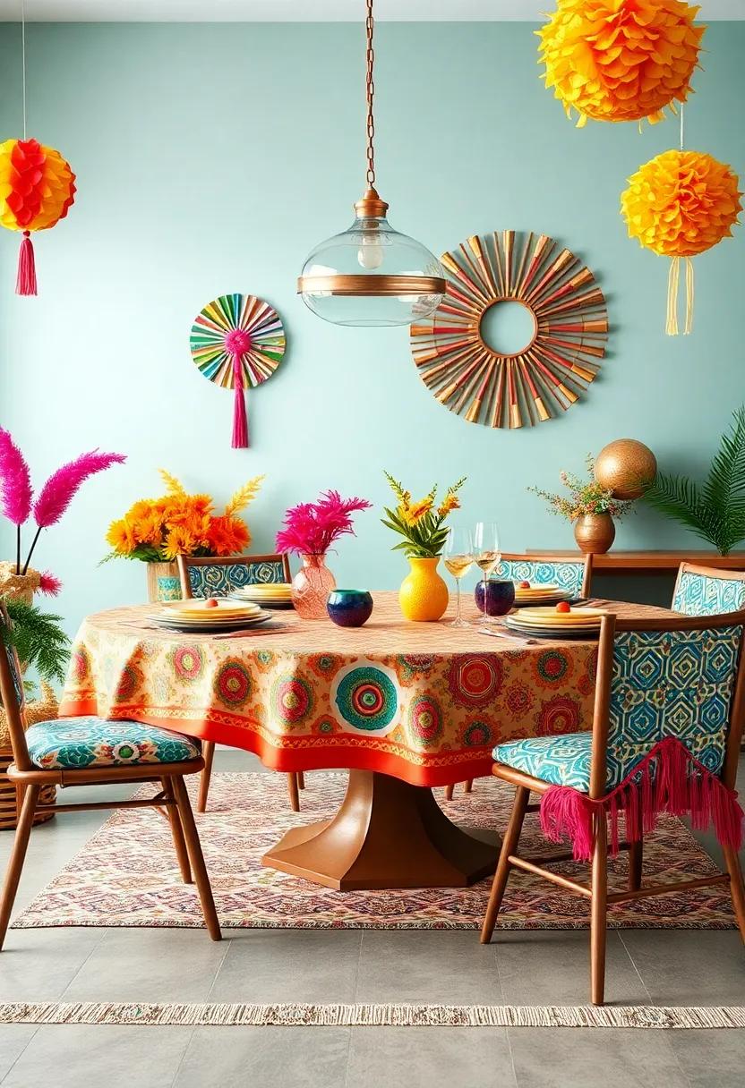 Festive Fiesta: ​Celebrate with a vibrant mix of⁣ patterns‌ and textures featuring⁣ bright textiles, colorful ceramics, and ‍piñata decorations for⁢ a lively atmosphere