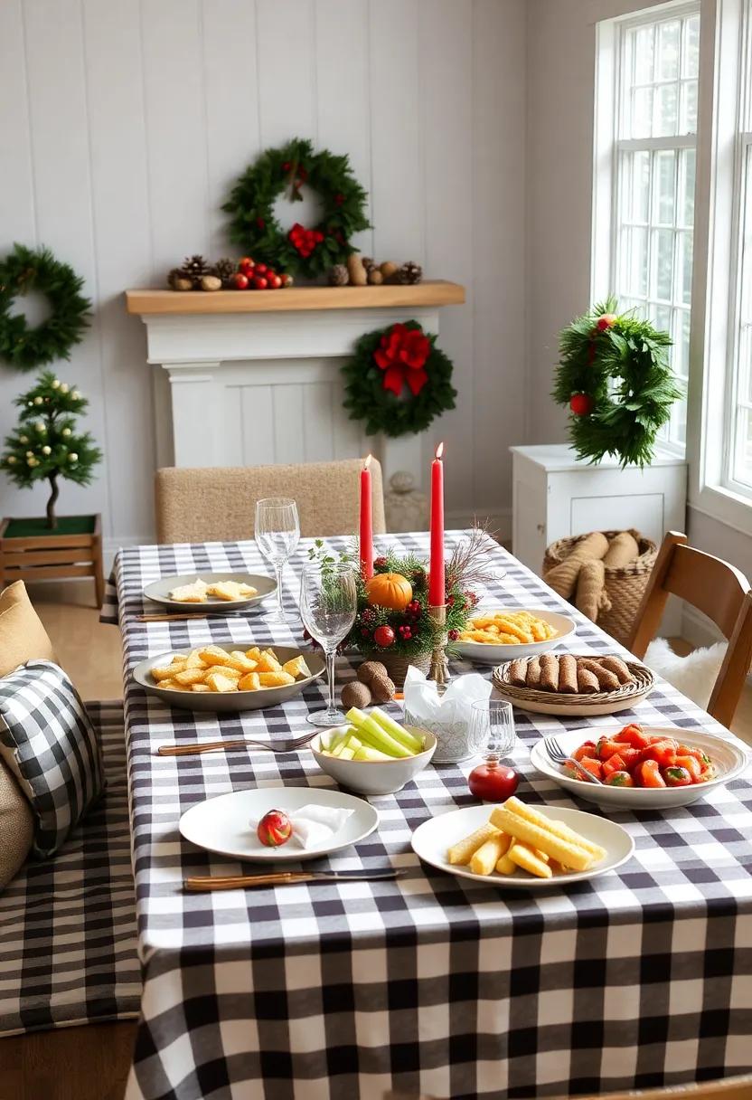 Farmhouse Feasts:⁣ capture a cozy, ⁣rustic vibe with picnic tables, ⁣checkered tablecloths, and oversized serving‍ platters filled ‌with comfort food