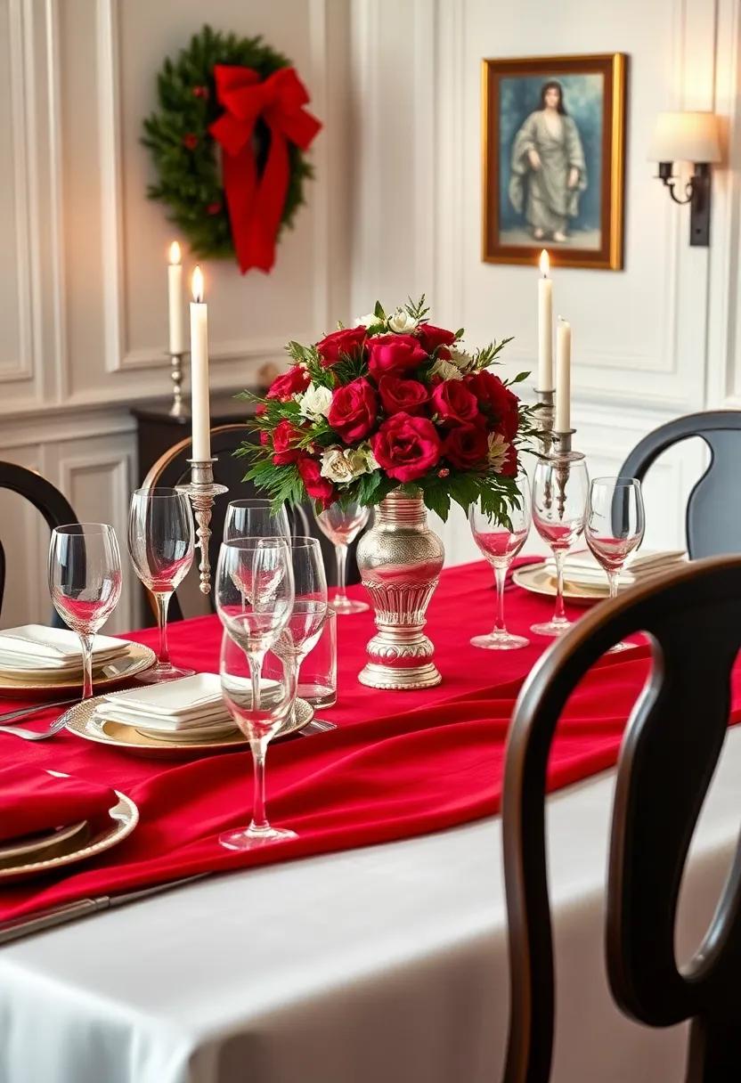 Classic Elegance: Opt for ​a traditional⁣ setting with fine china, crystal ‌glassware, and⁣ deep red ‍tablecloths, highlighted by a stunning floral centerpiece