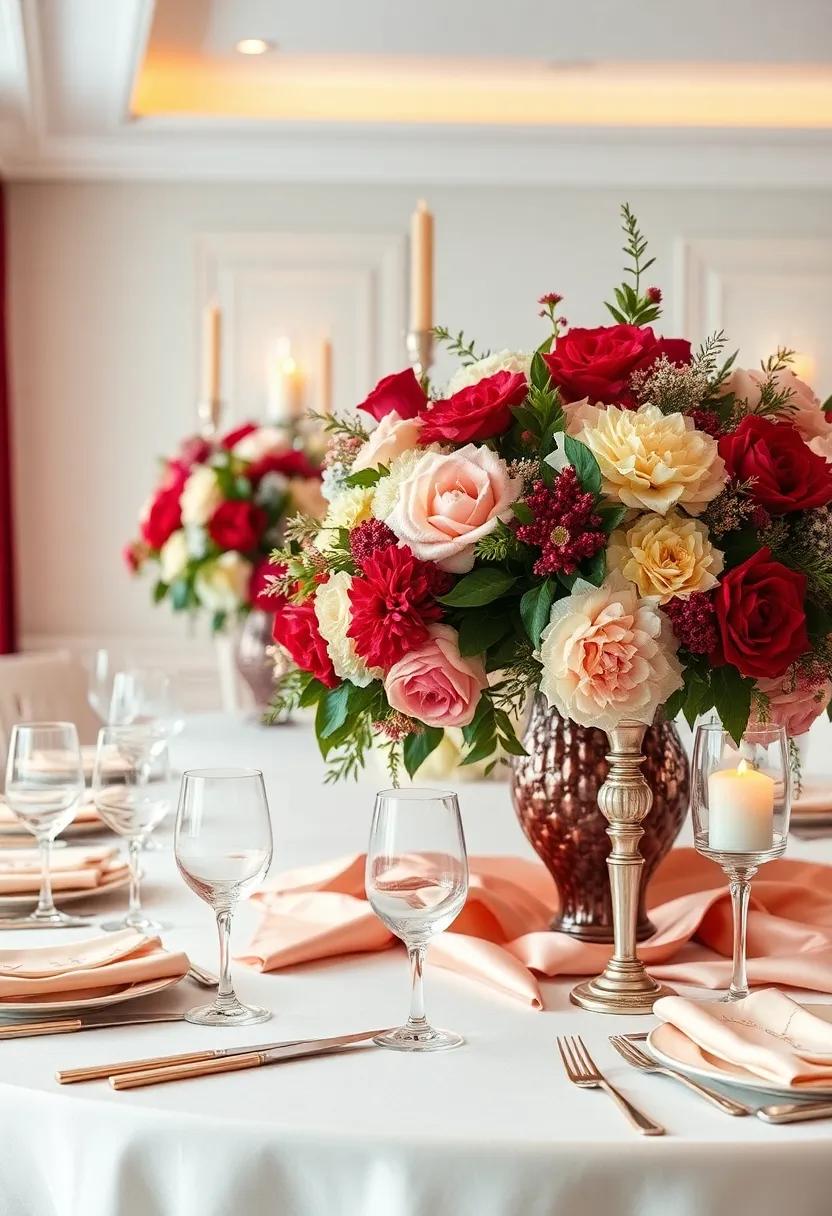 Glamorous Gala: drape the table‌ in satin or ​silk fabrics and incorporate‌ dramatic centerpieces ‍with oversized flowers and elegant candles for ⁢a formal soirée