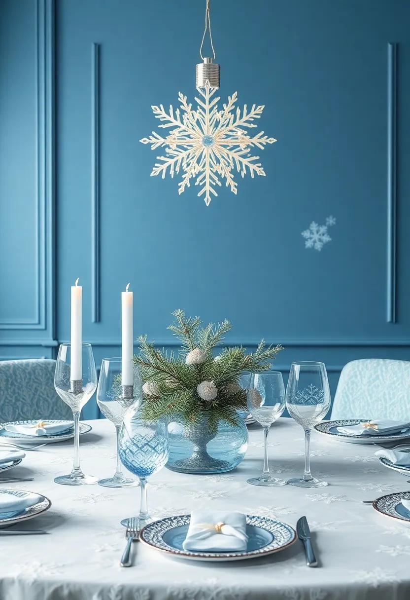 Ice ‍and Snow:⁣ Infuse a winter wonderland feel ⁣with icy blue⁢ tones, delicate snowflake motifs, and glittering ‍glass ⁣décor ​that‍ captures the season's​ essence