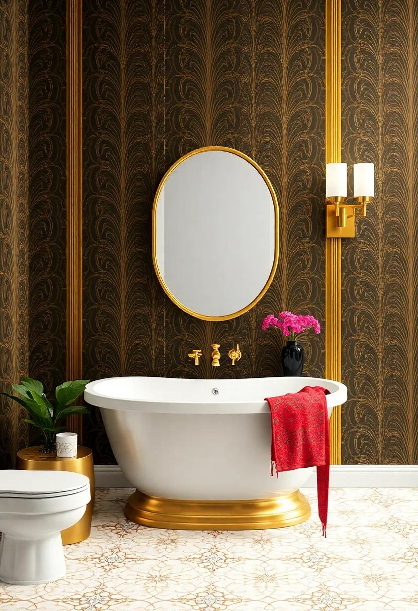 Art Deco Glamour:‍ Create a luxurious experience with ⁢wallpaper that ⁣features ​art deco motifs, rich colors, and intricate details for an upscale vibe