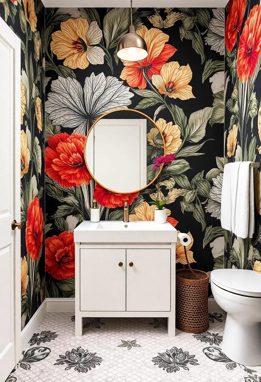Bold ‌Accents‌ with‍ Large-Scale⁣ Prints: Large, dramatic prints can serve‌ as a captivating focal point in ⁣a guest bathroom, adding personality and flair