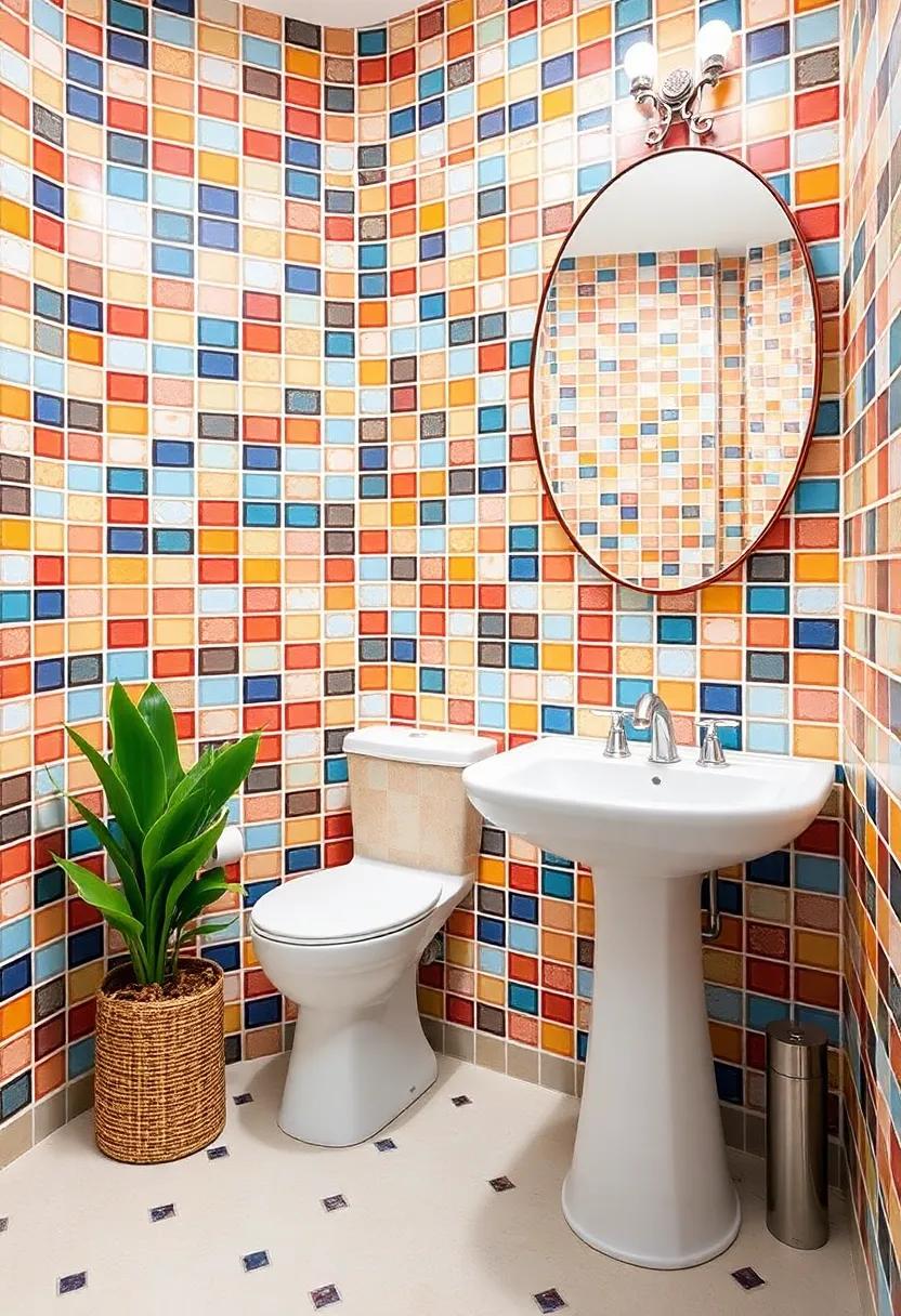 Colorful Tiles with a ⁤Modern Twist: Look for wallpaper⁣ that imitates ⁣colorful mosaic tiles to add a vibrant ‌splash‌ of⁤ color without the hassle of ​real tile ‍installation
