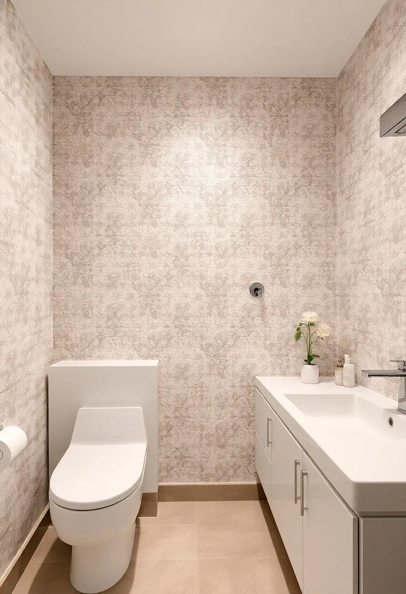 Textured ‍Wall Coverings⁢ for Depth: Use textured wallpaper to add depth and ​interest, ‌enhancing tactile sensations in a typically smooth bathroom environment