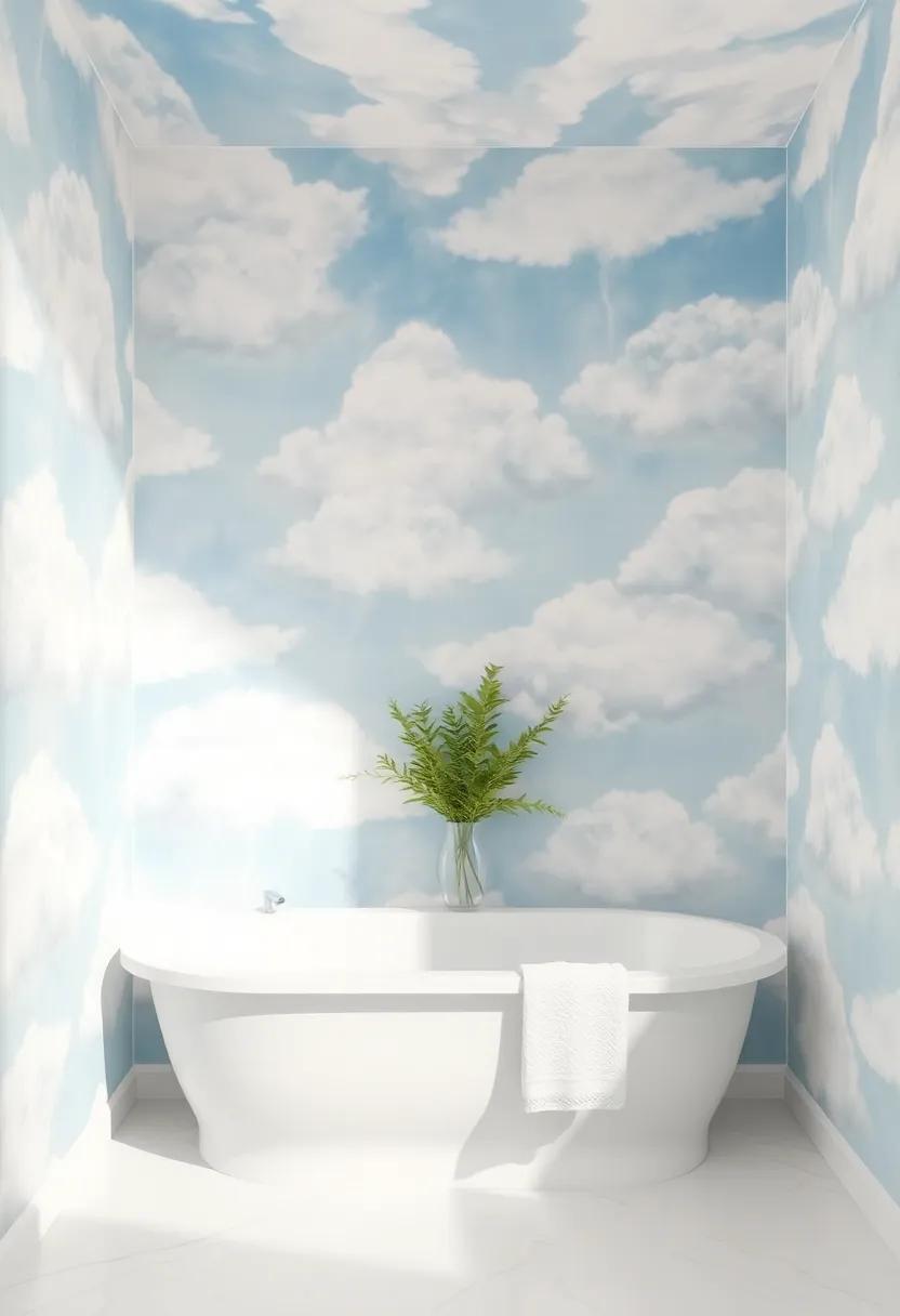 Whimsical Clouds for a Dreamy Effect: Soft, airy patterns⁢ of clouds can create a peaceful and relaxing environment, perfect for a guest‌ bathroom retreat