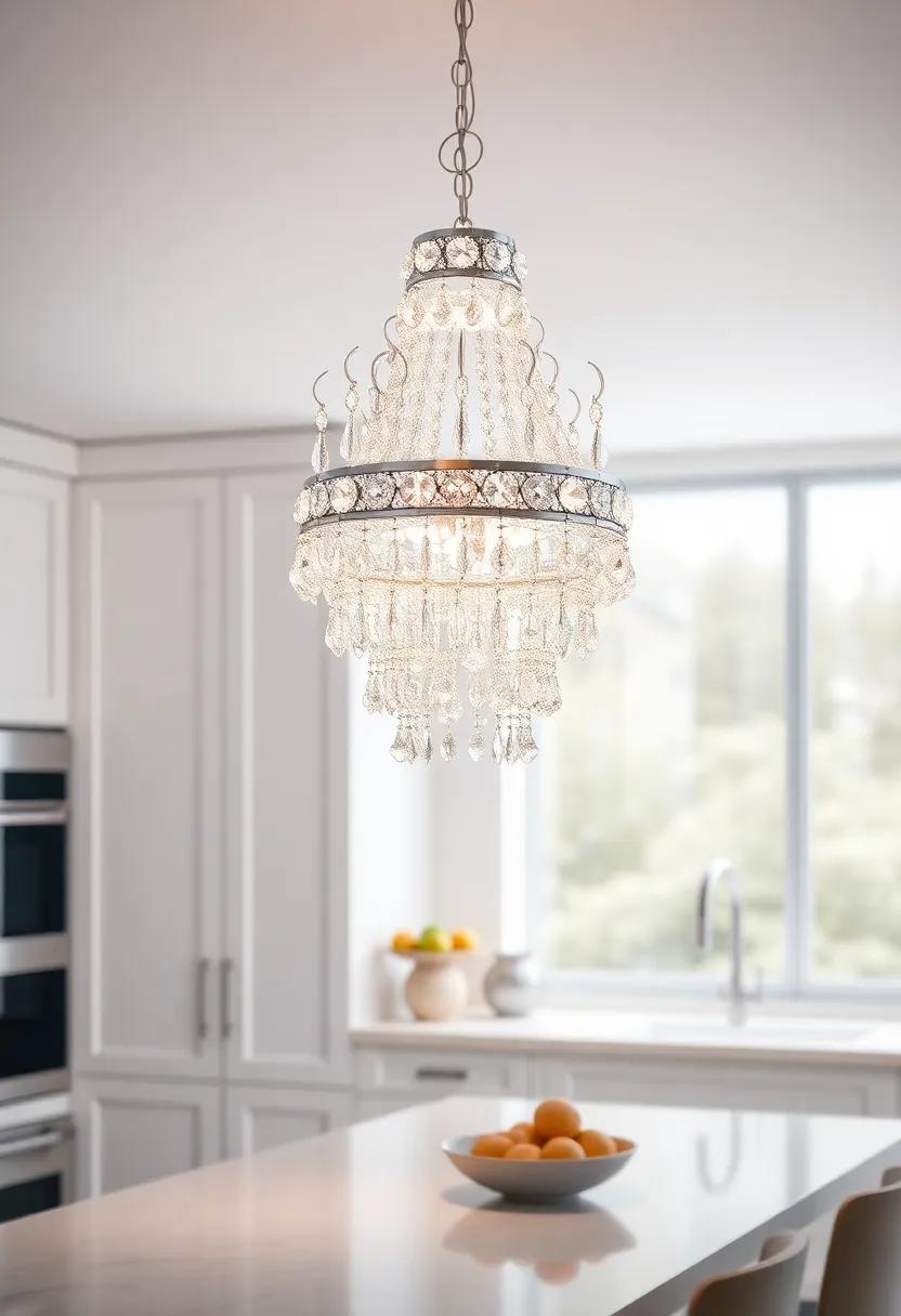 Swarovski​ Crystal ‍Chandelier: Dazzle your kitchen with a breathtaking array of​ Swarovski crystals that reflect light in a thousand beautiful ways, ‌making it⁢ the standout feature of⁤ your culinary space