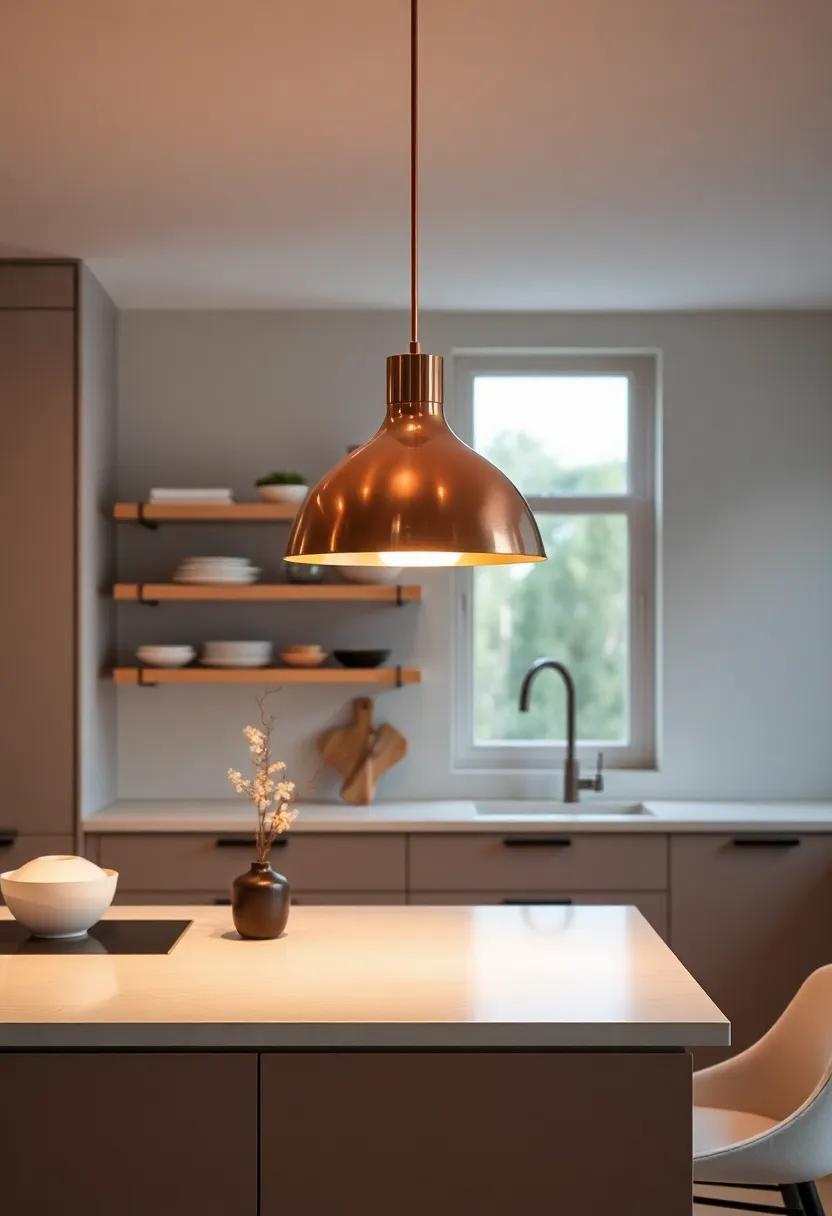 Tom Dixon copper ⁢Shade Pendant:​ Embrace ⁤modern elegance‍ with ‍this‌ iconic pendant that features a warm copper⁢ finish, ⁤casting⁣ a soft yet ⁢playful⁤ glow over your ‌kitchen island