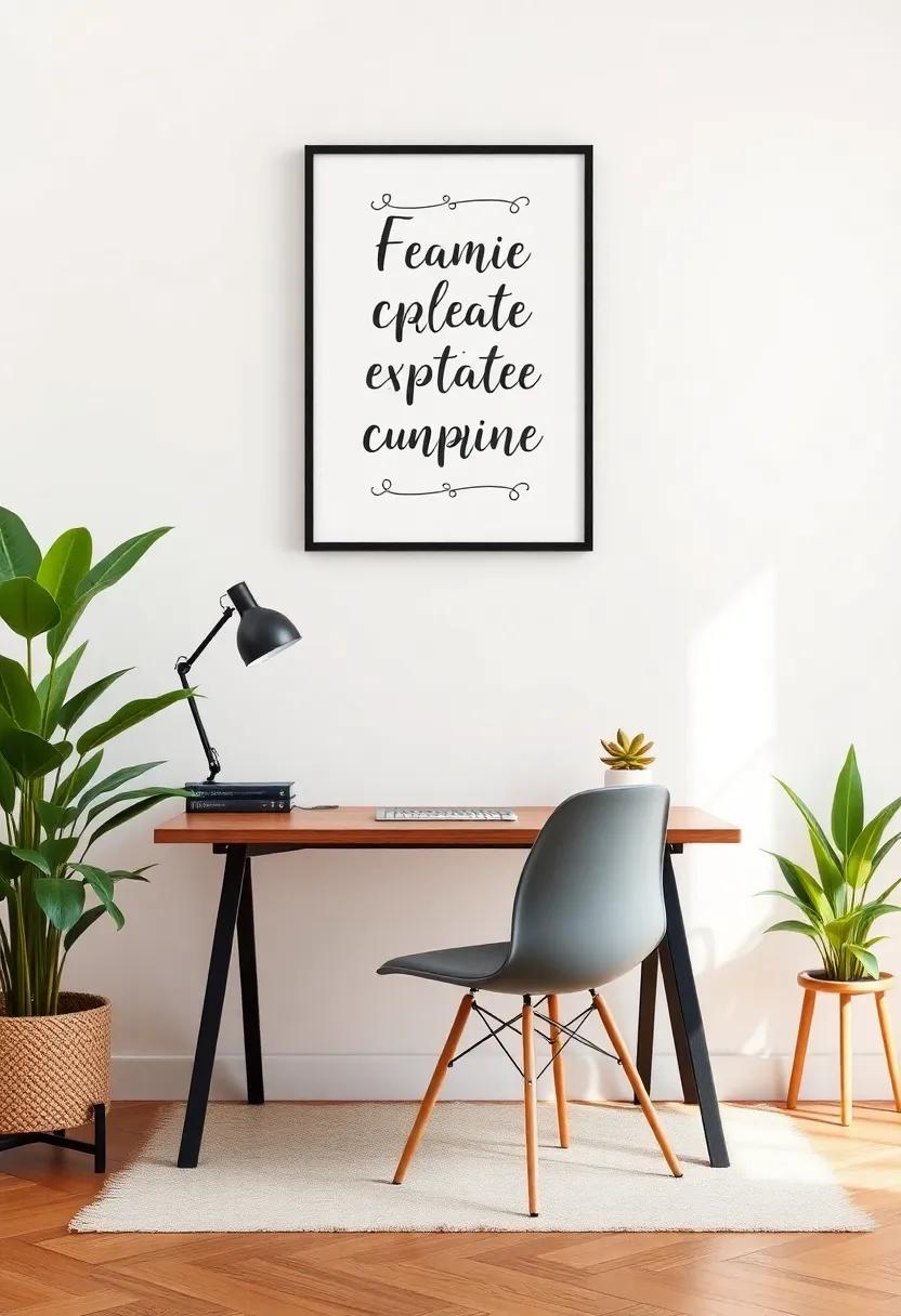 Incorporate Inspirational Quotes: Hang motivational quotes​ or artwork that resonates​ with you to keep your spirits high‍ while working