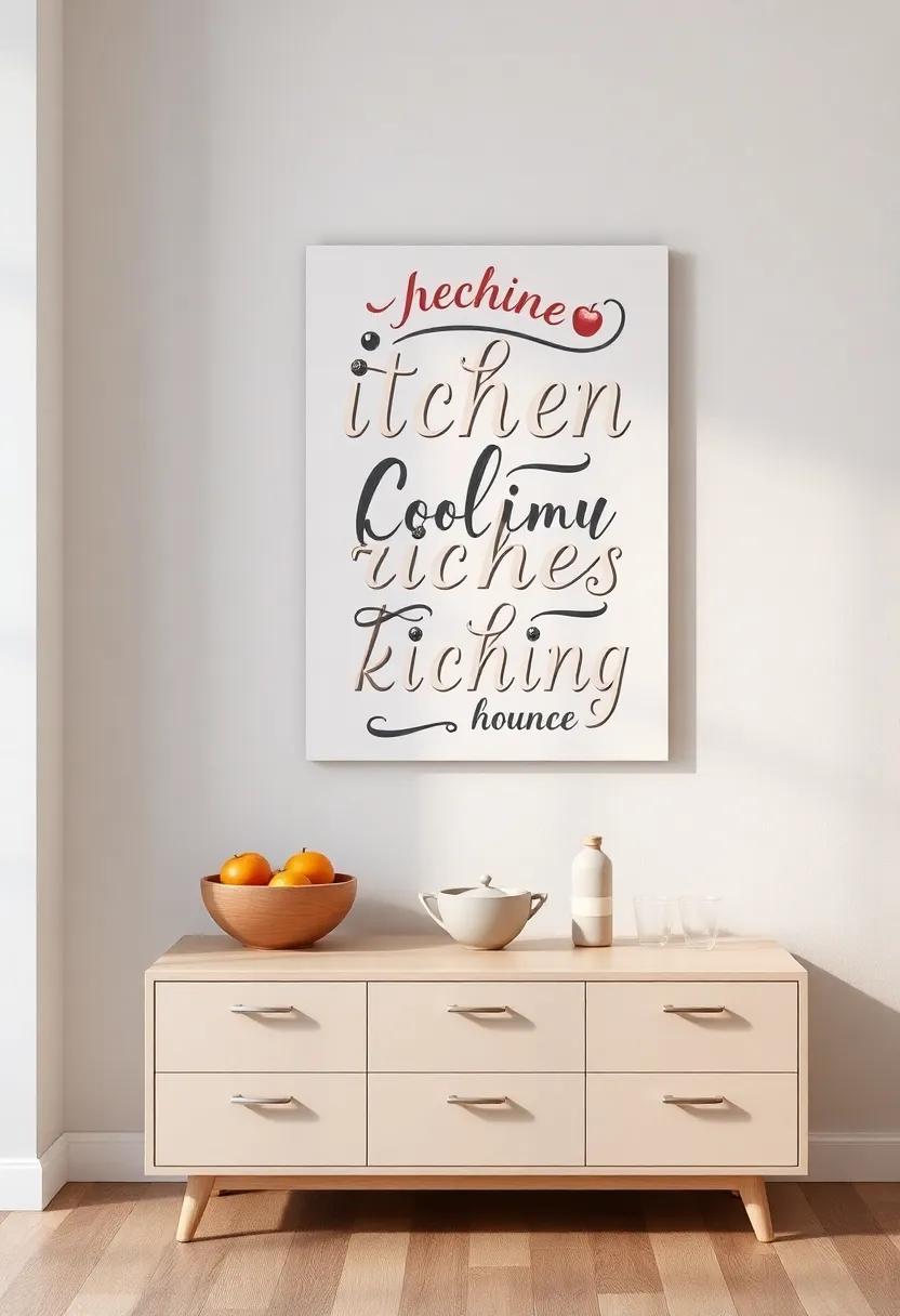 Typography Prints: Use ​typographic​ art that highlights cooking-related⁣ quotes or kitchen rules, inspiring creativity every time you step into‍ the room