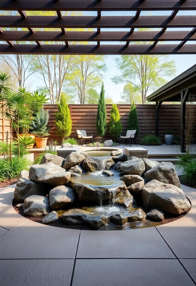 Install‍ a rustic wooden trough fountain that blends perfectly with a farmhouse-style patio, adding‌ charm and character