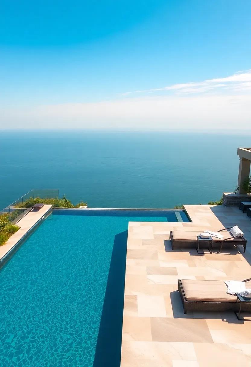 Think about a sundeck patio featuring a mesmerizing ⁤infinity edge pool that appears to spill into‌ the horizon, creating a luxurious escape