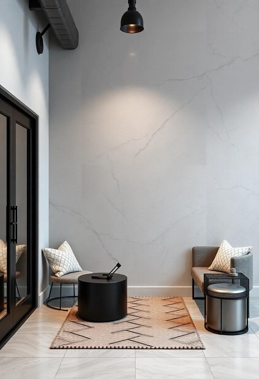 Metal Accents That Provide a ⁣Sleek Contrast Against Cozy Textures
