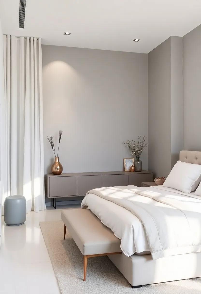 Restful Retreat:⁤ Uncover a master ​suite that embodies minimalist luxury through soothing hues and uncluttered surfaces, providing ‍a tranquil escape designed for rest and rejuvenation