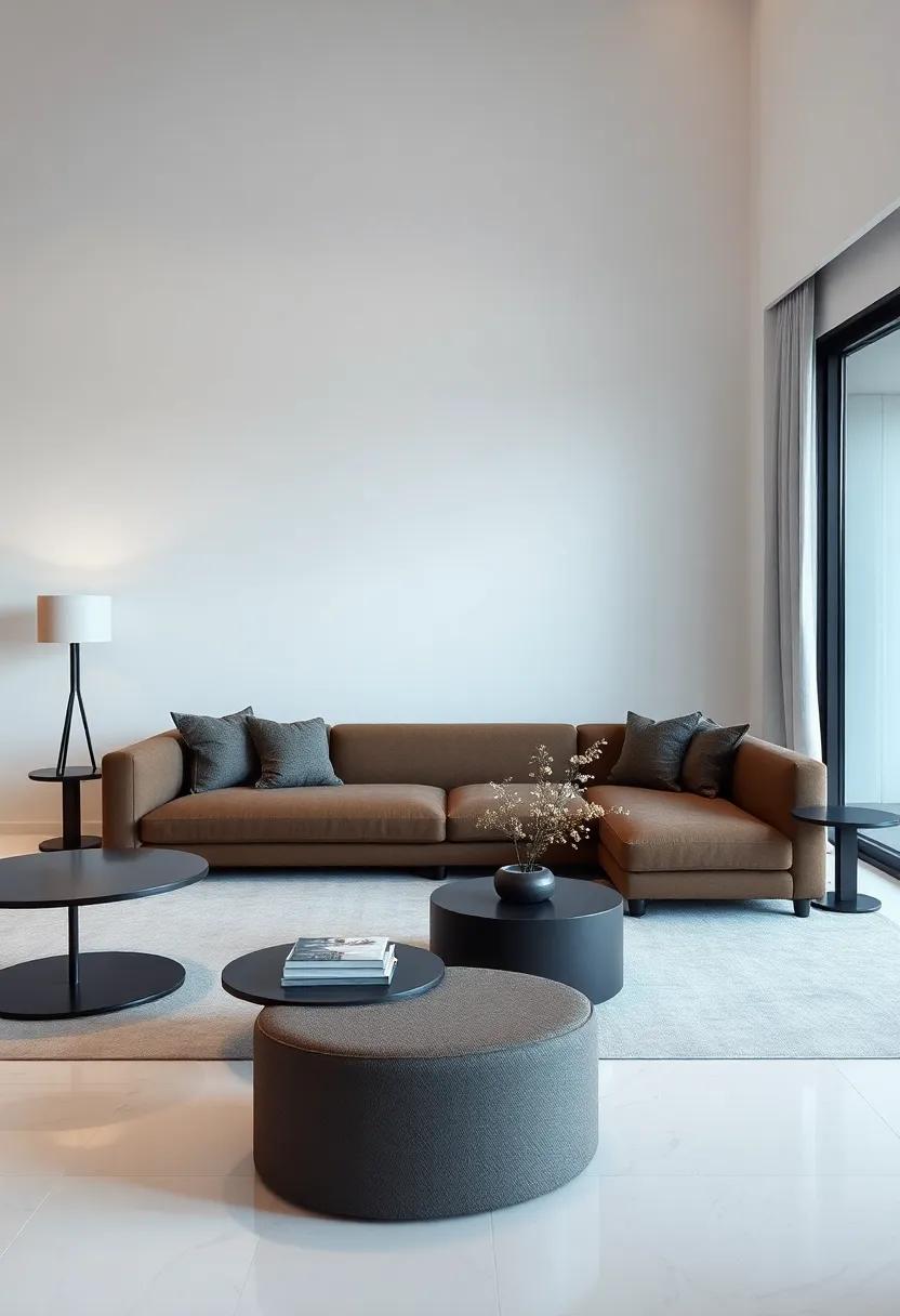 Statement Furnishings: Get inspired by a sitting area anchored by a⁢ bold, sculptural sofa that serves as a focal point, complemented by ​sleek⁣ coffee tables and⁣ understated decor that enhances the minimalist ethos