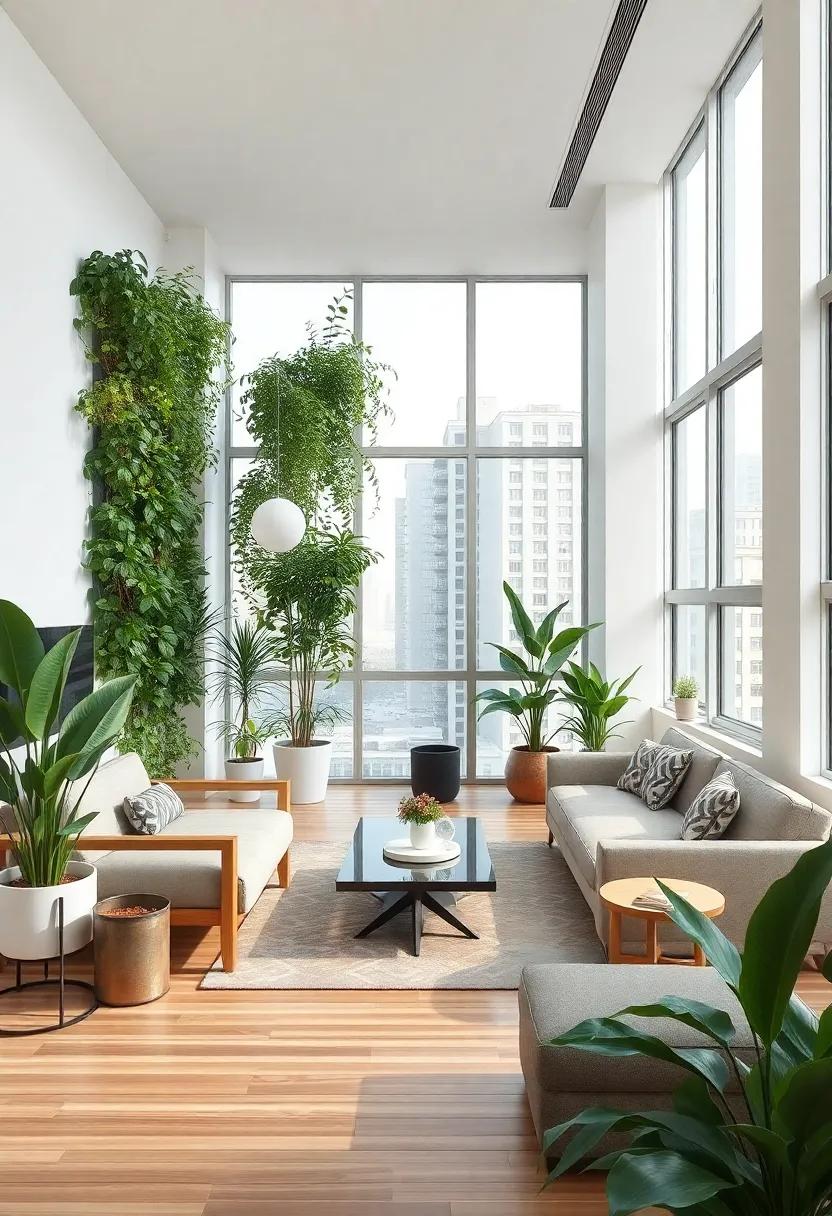 Urban Retreat: Discover a city apartment that cleverly incorporates greenery through vertical ⁢gardens and potted plants, offering a breath‍ of ‍fresh air amidst the minimalist furnishings and sophisticated urban decor