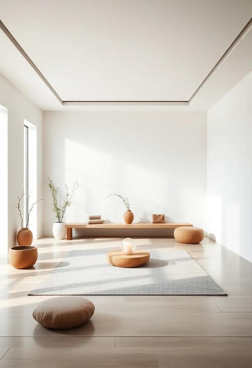 Zen Zone: Step into a tranquil meditation ‍room designed for​ serenity, featuring soft lighting, minimalist furnishings, and natural materials that facilitate ⁤a peaceful retreat from everyday chaos