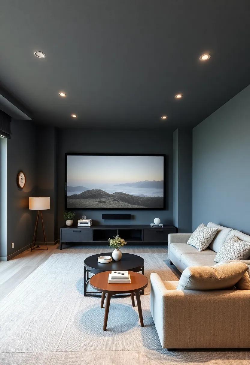 Cool Color Schemes:​ Opt for a cool color palette of grays, blues, or earthy tones that echoes Scandinavian design principles while creating a tranquil viewing environment